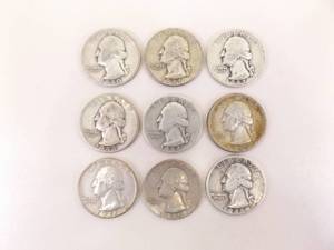 9 - 1940s Silver Washington Quarters