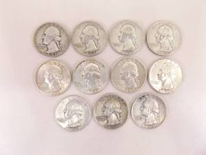 11 - 1950s Silver Washington Quarters