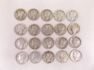 20 Silver Mercury Dimes