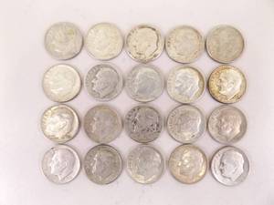 20 Silver Roosevelt Dimes