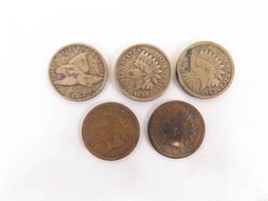 5 - 1850s and 60s Indian Head Pennies