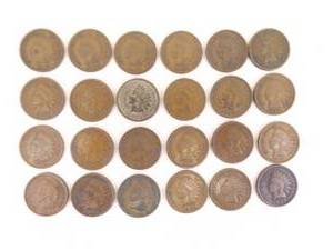 24 - 1900s Indian Head Pennies