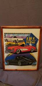 lot 33 image: Ride with the Wind Corvettes Framed Screen Print