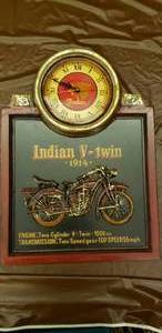 lot 47 image: Indian V-twin 1914 Wall Clock