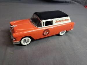 lot 240 image: 1955 Chevy Harley-Davidson Coin Bank