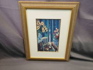 lot 292 image: Flowers Chair and Table Print
