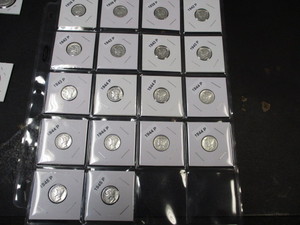 33. Lot of (18) Mercury Silver Dimes - Carded and Labelled