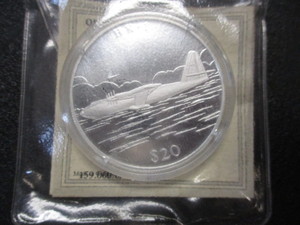 45. 2000 History of Aviation Silver Commemorative Coin - Howard Hughes HK-1 Flying Boat