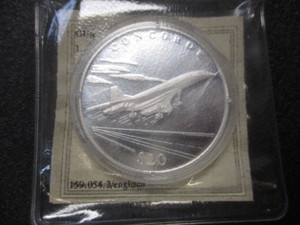46. 2000 History of Aviation Silver Commemorative Coin - Concorde Supersonic Passenger Plane