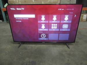lot 306 image: TCL 55 Class 4-Series 4K UHD HDR LED Smart Roku TV - 55S43X - With Remote in nice working Condition.