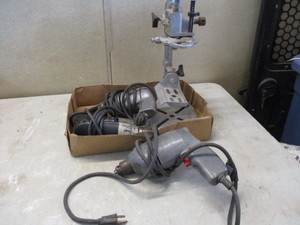 lot 56 image: 3 Corded drills and a press