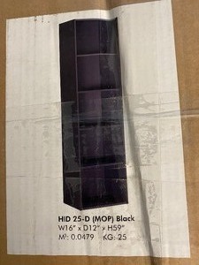 5 SHELF BOOKCASE BLACK
