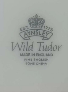 Aynsley English Fine Bone China Wild Tudor Butter Dish and Knife in Box (New)