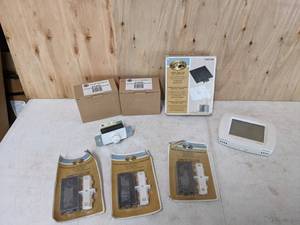 lot 369 image: Assortment of Atlas Sound Up AT35D Attenuator 35W 3DB 1Gang DECORA IV White, Hampton Bay Linear Track Live End Connector, Hampton Bay Track Lighting Straight Connector and More