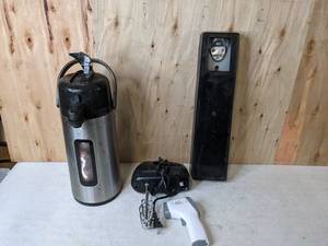 lot 448 image: Service Ideas Eco-Air Airpot with Lever lid, Electric Hand Mixer, Mountable Bottle Opener and EMIE Electronic Thermometer