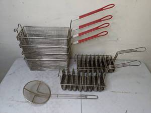 lot 397 image: Assortment of Fryer Baskets and Taco Fry Baskets with Rubberized Handles