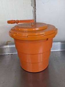 lot 375 image: Commercial Manual Salad SpinnerDryer, Orange Plastic