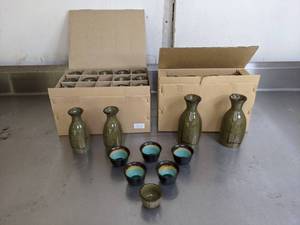 lot 411 image: Collection of Tessa Sake Bottles with Sake Cups