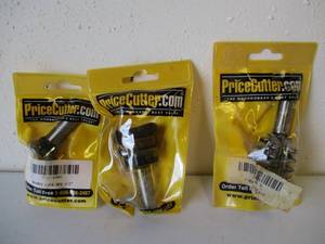 lot 25 image: Lot of 3 PriceCutter Woodworking Router Shaper Bits in package.