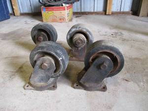 lot 119 image: Set of 4 Heavy Duty Industrial Caster Wheels.