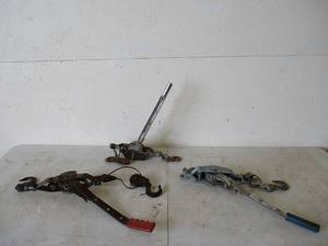 lot 223 image: Lot of  various Come-Alongs Winches Hoists