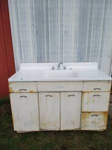 lot 233 image: Vintage Porcelain Sink and Cabinet