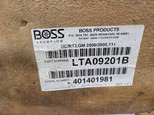 lot 175 image: BOSS Snow Plow Mount Kit w Bolt Kit Part No. LTA09201B - Fits 2011-UP Chevrolet Silverado 25003500 & GMC Sierra 25003500