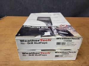 lot 367 image: WeatherTech Front and Rear No-Drill Mudflaps - Fits 2018-2020 Ford Expedition - Part No. 110088 & 120094