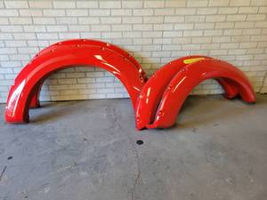 lot 180A image: Set of Takeoff Red Fender Flares - Removed from 2019 FORD Superduty