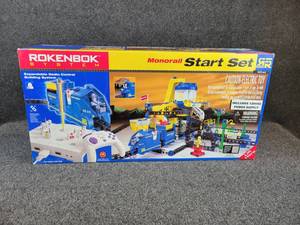 lot 51 image: ROKENBOK System Monorail Start Set - Model 46140 - Expandable Radio Control Monorail System - New in Box - Deck Plates are Compatible with Legos