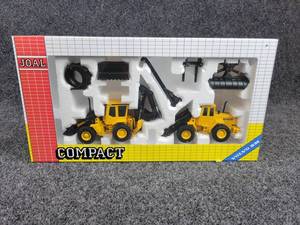 lot 98 image: JOAL VOLVO BM Loader & Backhoe Set w Multiple Attachments 150 Scale Diecast Model