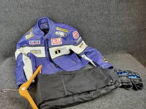 ICON Leather Riding Jacket (Size 42), ICON Pants (Size 32R) and ICON Gloves - Nice Condition