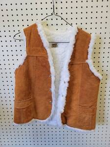 Vintage Leather Vest - Handmade in Mexico - Size 36