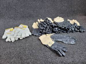 Lot of (20) Pairs of Gloves - Includes (3) Knit - Small and (17) Rubber Dipped Knit Gloves probably Medium