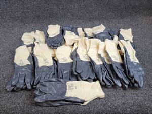 Lot of (20) Pairs of Gloves - Rubber Dipped Knit Gloves probably Medium