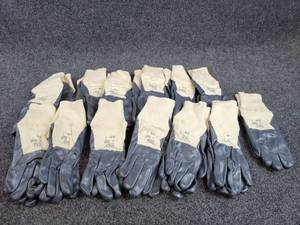 Lot of (14) Pairs of Gloves - Rubber Dipped Knit Gloves probably Medium
