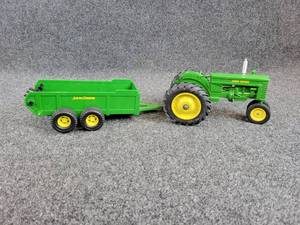 John Deere Model MT Tractor 116 Scale Diecast and John Deere Manure Spreader (Plastic)