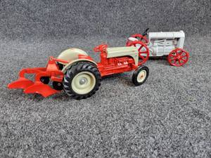 ERTL Ford 8N Tractor 116 Scale Diecast w 2 Bottom Plow and Fordson Tractor