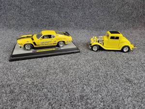 1932 Ford Coupe 124 Scale Diecast Model and 1970 Ford Mustang Boss 302 Diecast Model