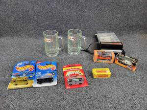 Pair of Vintage A&W Mugs, Presto Hot Dogger Hot Dog Cooker, Hot Wheels and Matchbox Cars