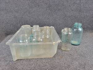 Lot of Canning Jars - From 12 Gallon to Pint - Some Vintage Blue - Ball, Atlas and More