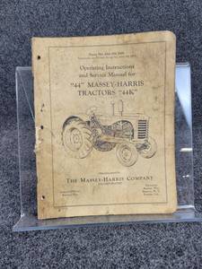 Massey Harris 44 and 44K Operator  Service Manual
