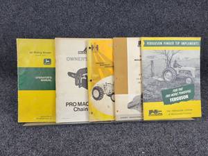 Lot of (5) Vintage Manuals - John Deere, McCulloch, Ferguson and IH