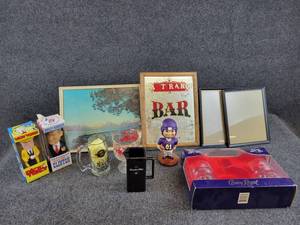 Dick Tracy, Bill Clinton and Vikings Bobbleheads, Bar Mirror, Cheers Beer Mug, Keep on Truckin Glass and More