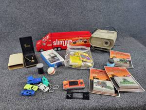Game Boy Micro w Games, View Master Viewer, ERTL Trading Cards and More