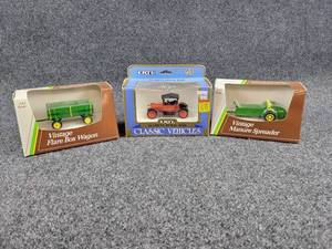 Lot of (3) ERTL John Deere Implements and 1914 Chevy Royal Mail Car - All are 143 Scale