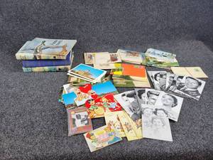 Large Lot of Postcards and Vintage Books
