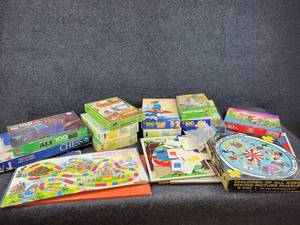 Large Lot of Vintage Puzzles and More - ALF, Flintstones, Disney, Playschool and More