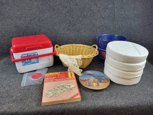 Farmland Memories Plates from Danbury Mint - Cooler, Basket and Twins wastebasket