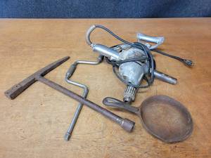 Vintage Millers Falls Tools 12 Drill, Cast Iron Pan and More